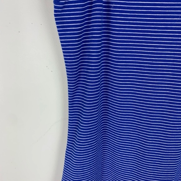 Cotton On Royal Blue Pinstripe High Halter Neck Bodycon Dress - Picture 3 of 5